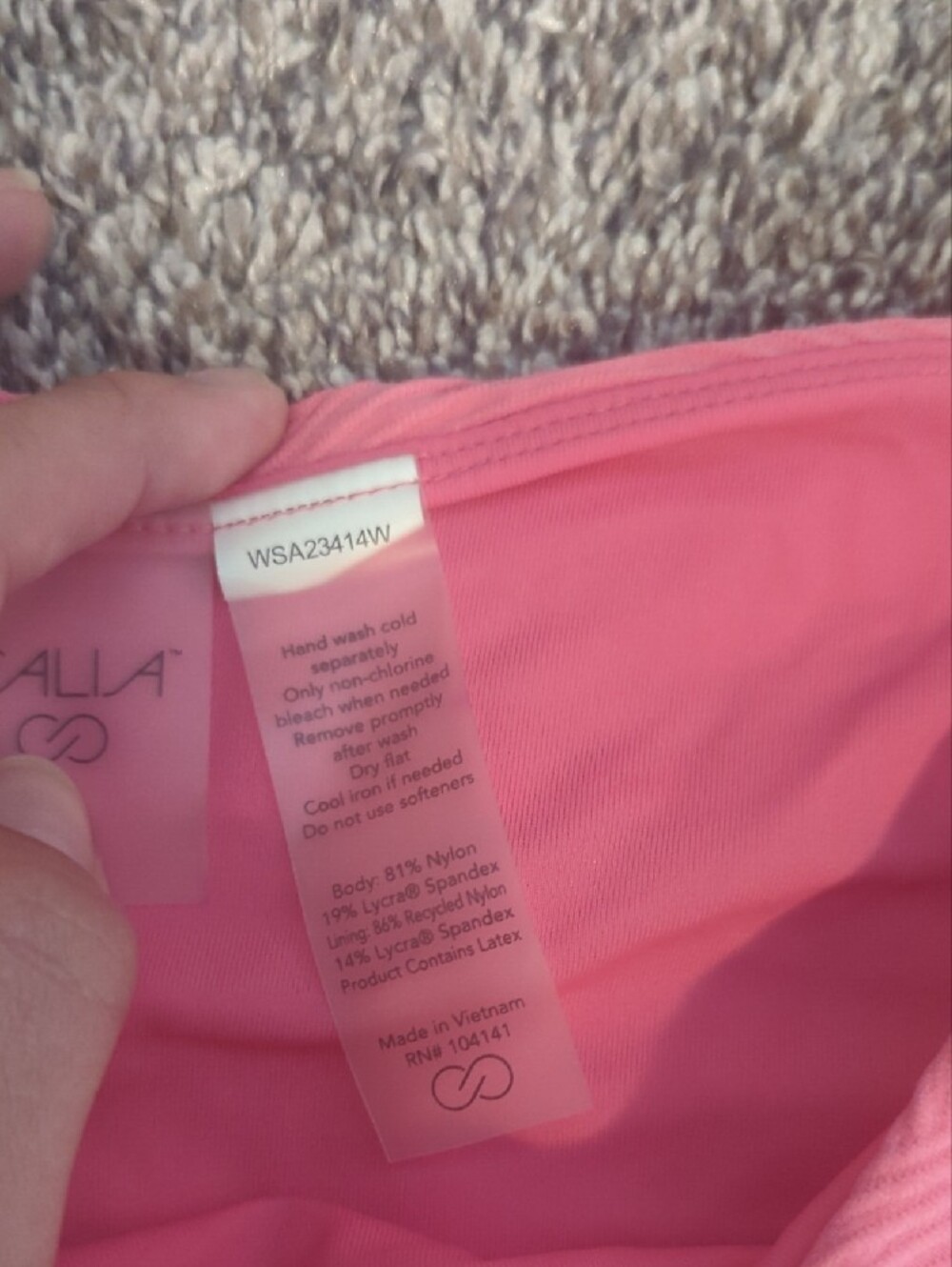 CALIA by Carrie Underwood Pink Seamless Bikini Swim Bottom - Picture 3 of 5